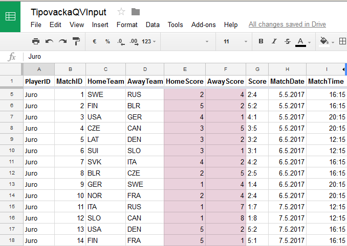 Google Sheet file